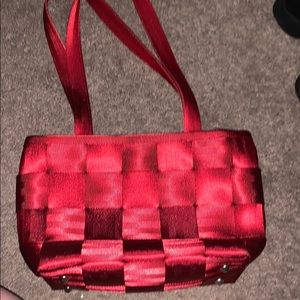 Brand new red seatbelt bag